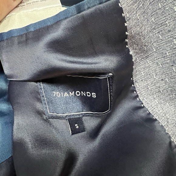 7 Diamonds Blazer FELICIO FLEX Casual Jacket Men's Small Light Blue Jersey Knit - Picture 15 of 16